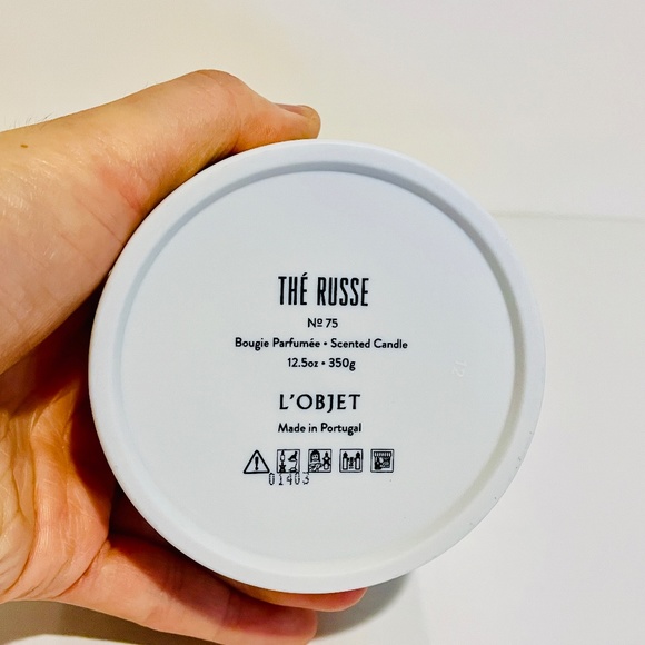 L'Objet Empty White Limoges Porcelain Candle Holder Jar Container with Brass Lid - Picture 9 of 11